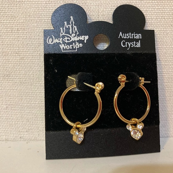Jewelry - Mickey Mouse Austrian Crystal hoop earrings
